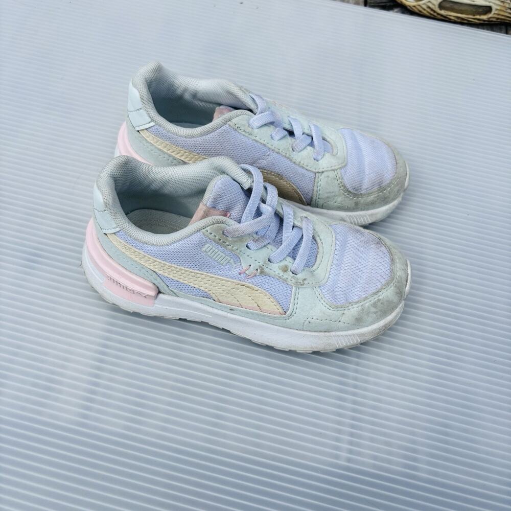 PUMA Sneakers Casual Shoes Graviton Lace Up Youth Girls Boys Pink 10C
